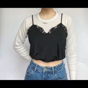 Black Lace Crop Top